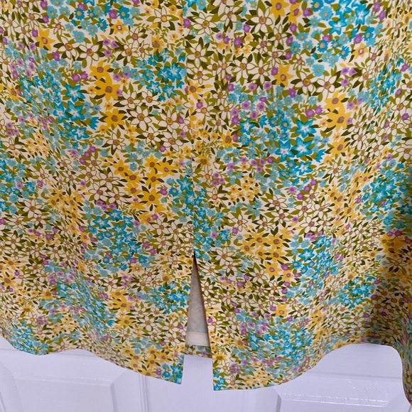 Maggie London Silk Pastel Ditsy Floral Peplum Dress Padded Shoulders Lined Sz 16 - Picture 6 of 10